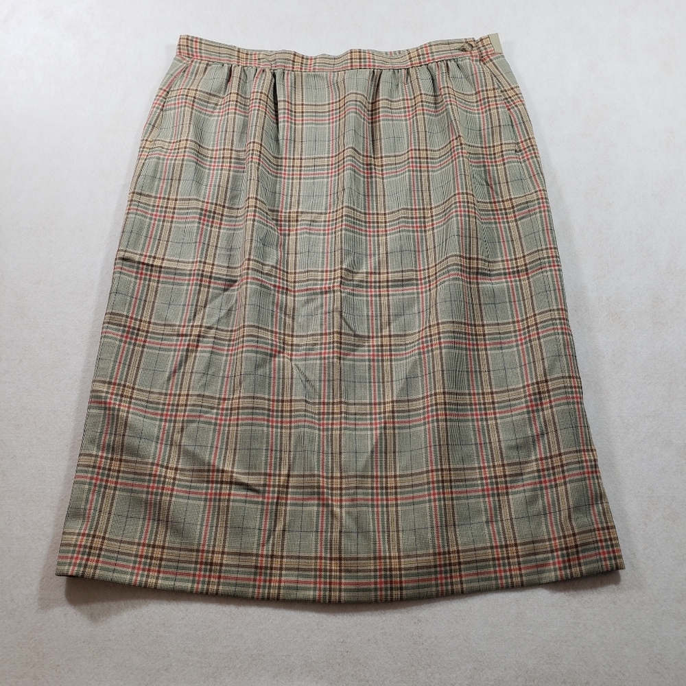 Pendleton wool Tartan plaid skirt Midi Pencil Skirt pockets Virgin Wool …